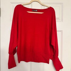 Anthropologie Red Batwing Pullover Sweater - XL